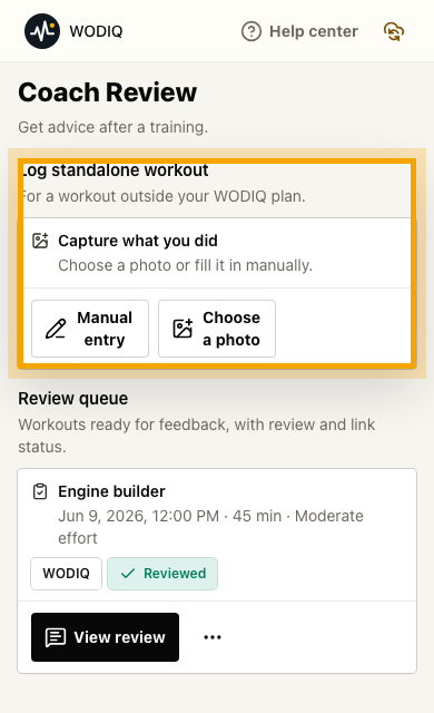 Review workouts and activities mobile screenshot