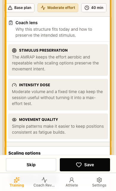 Use coach guidance and scaling mobile screenshot