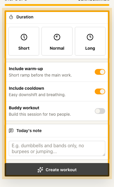 Configure the session mobile screenshot