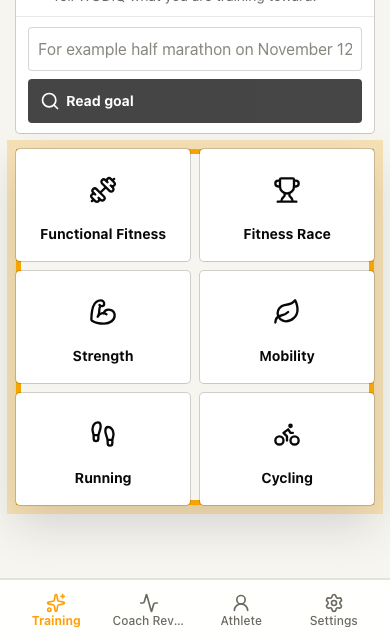 Generate a workout for today mobile screenshot