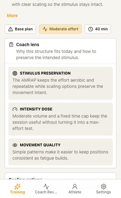 Save the workout you want to do mobile screenshot